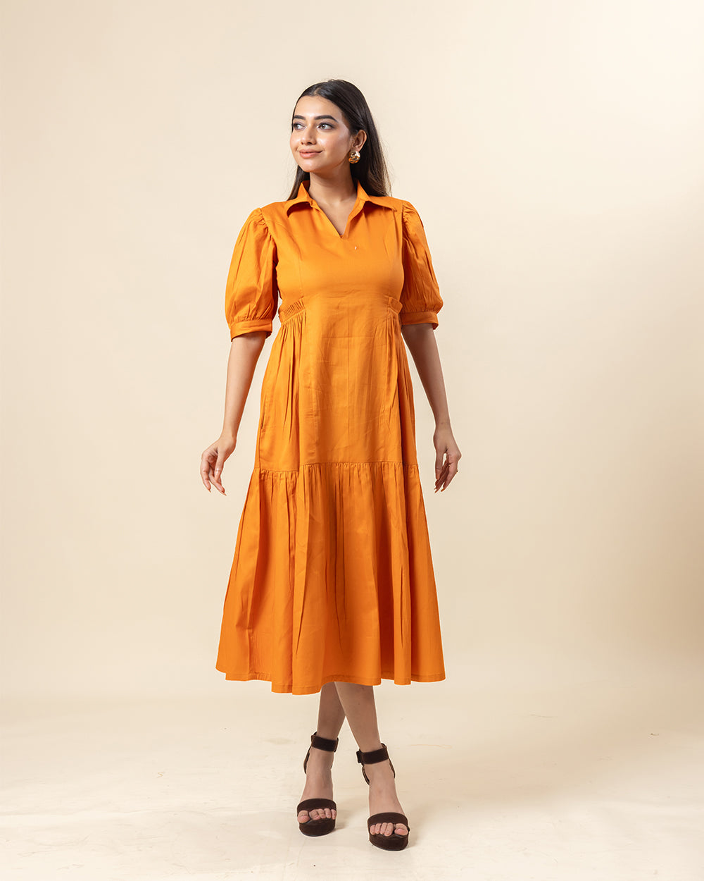 Rust Grace Midi Dress