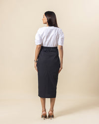 Monochrome Glow Midi Dress