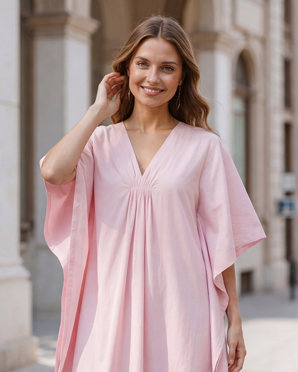 Rosy Kaftan Dress