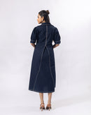 Navy Poise Midi Dress