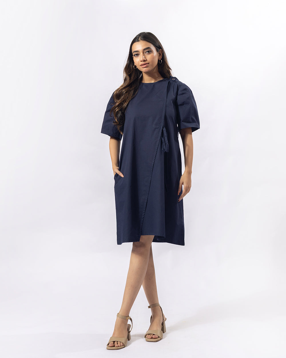 Navy Sleek Knee Dress