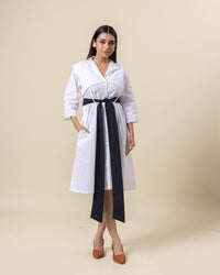 White Lapel City Dress