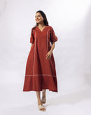 Brick Story Midi Dress