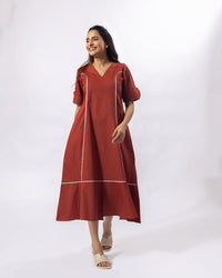 Brick Story Midi Dress