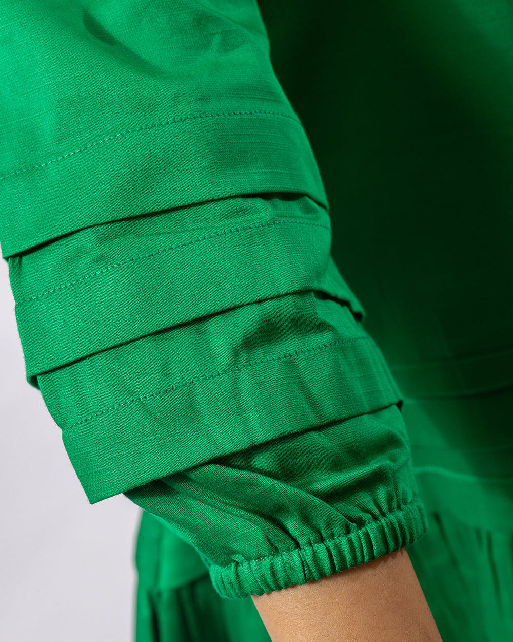 Green Notch Structured Dress