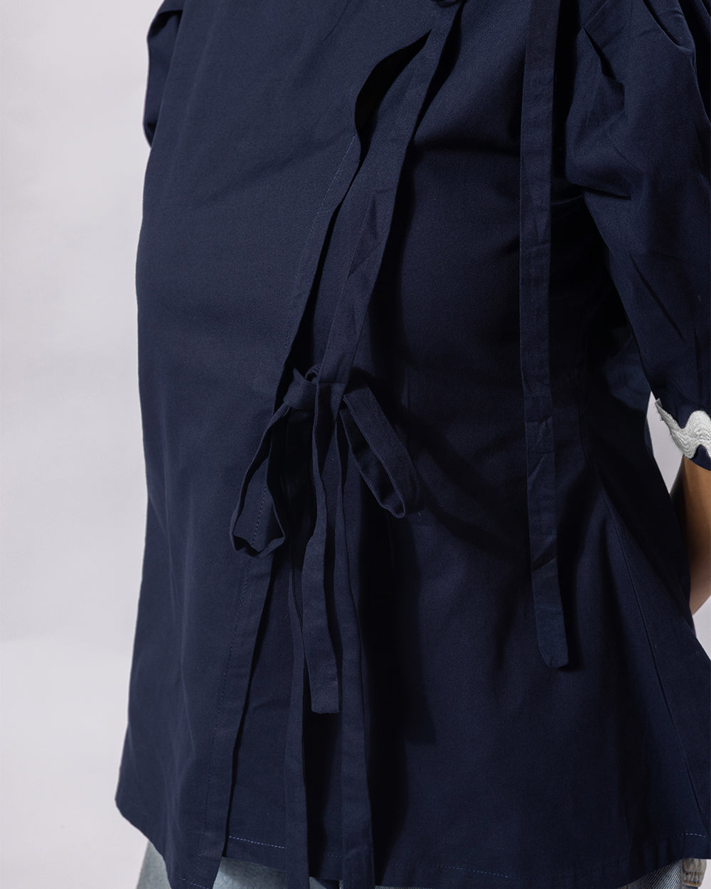 Navy Silhouette Cotton Top