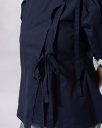 Navy Silhouette Cotton Top