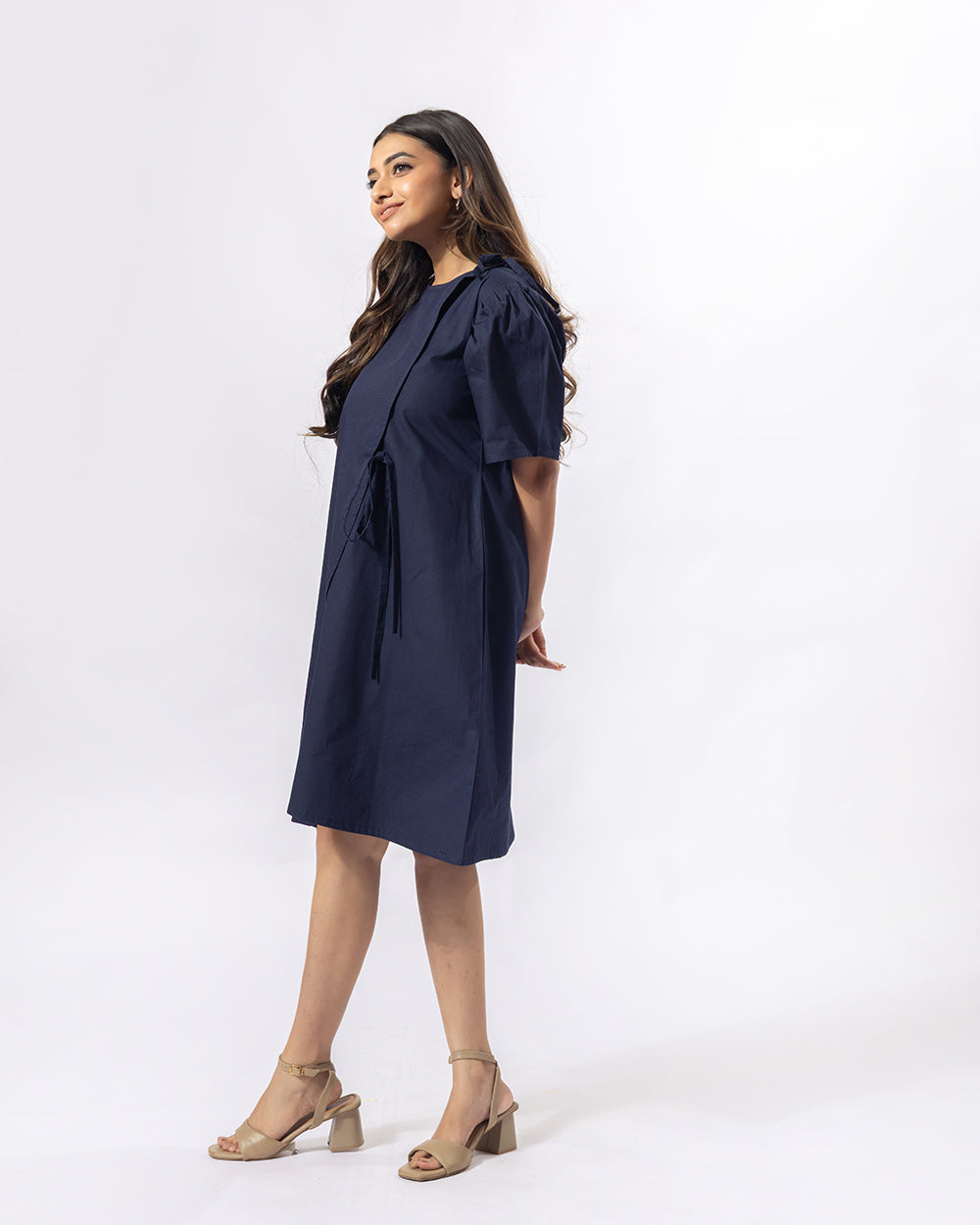 Navy Sleek Knee Dress