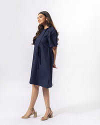 Navy Sleek Knee Dress