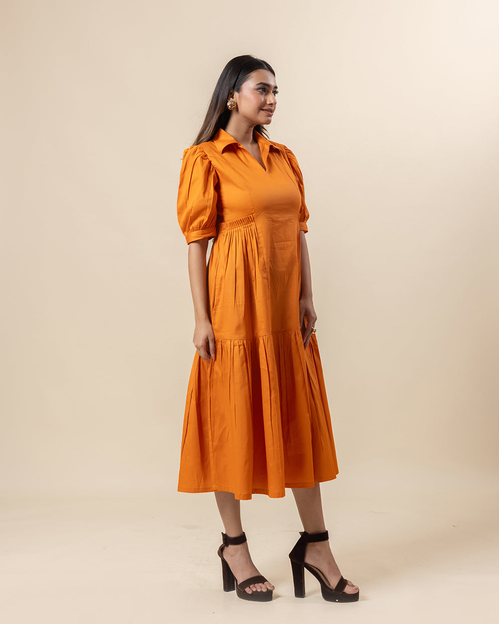 Rust Grace Midi Dress