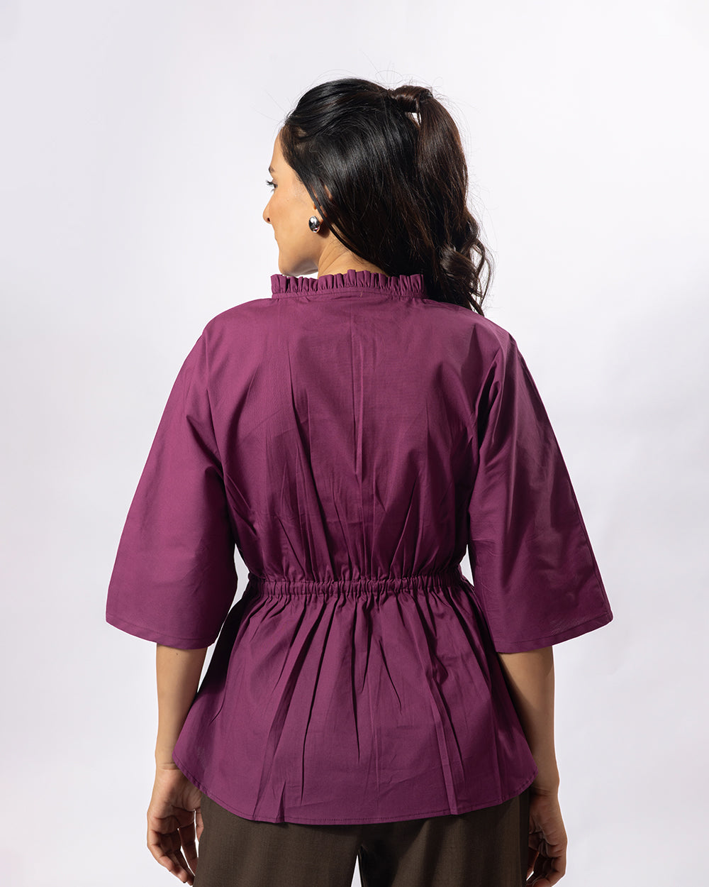 Magenta Spark Ruffle Top