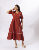 Brick Story Midi Dress