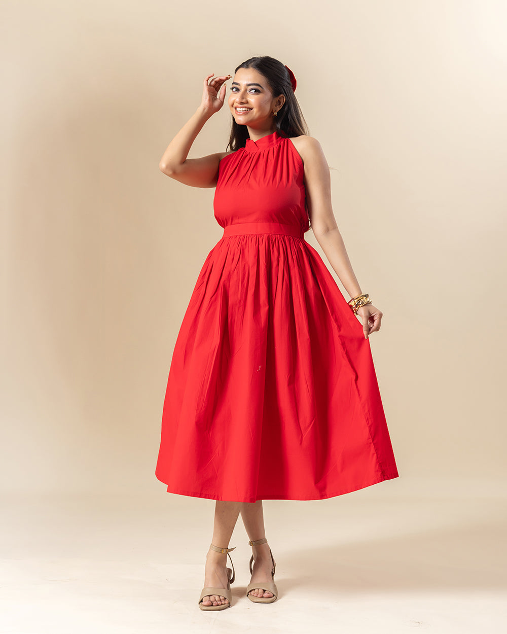 Red Zing Halter Dress