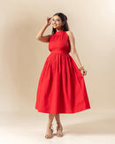 Red Zing Halter Dress