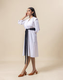 White Lapel City Dress