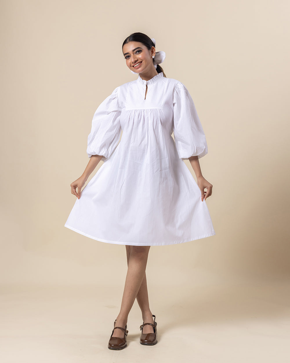 Vanilla Puff Mini Dress