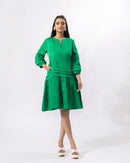 Green Notch Structured Dress