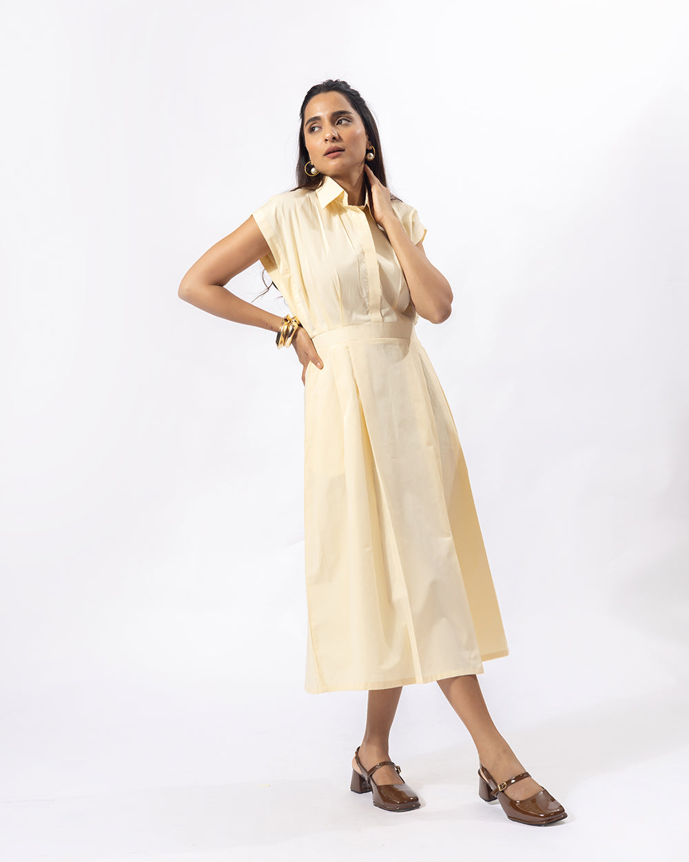 Cream Everyday Midi Dress