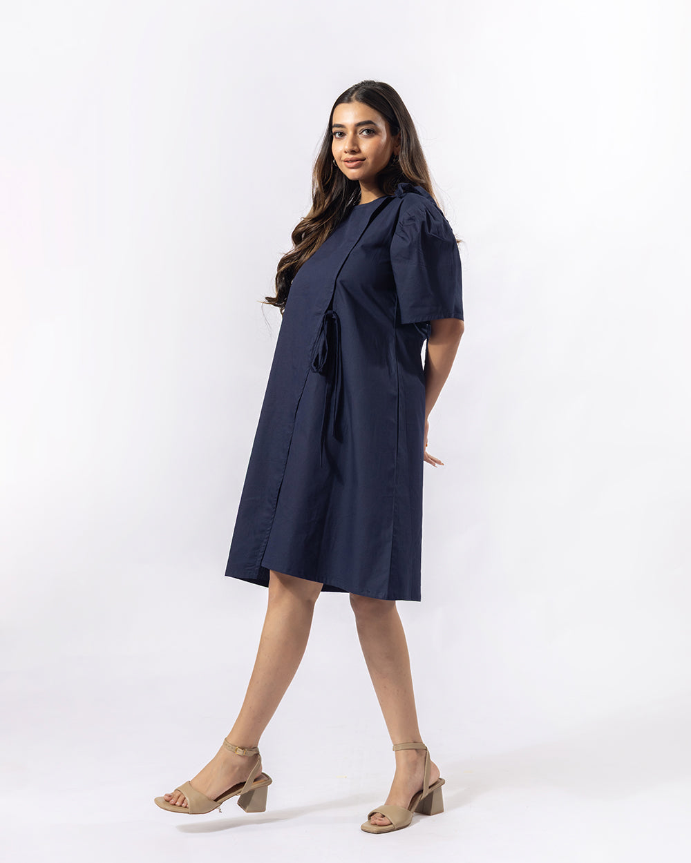 Navy Sleek Knee Dress