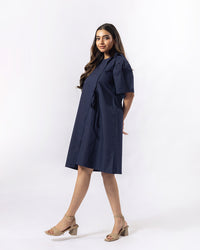 Navy Sleek Knee Dress