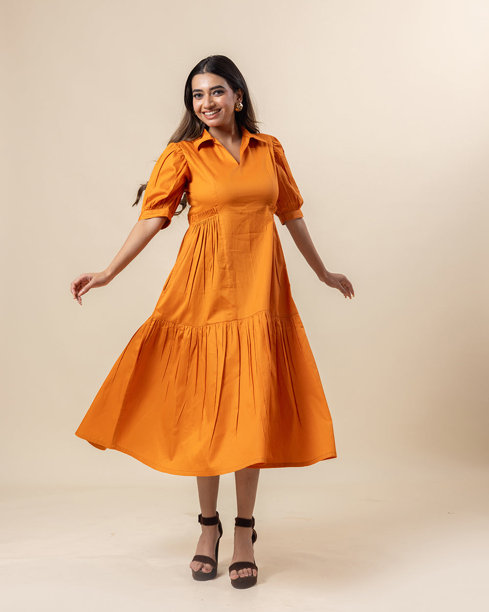 Rust Grace Midi Dress
