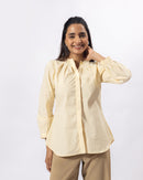 Cream Pleat Collar Shirt