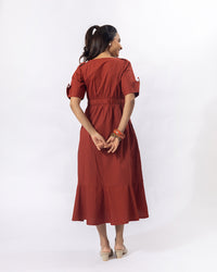 Brick Story Midi Dress