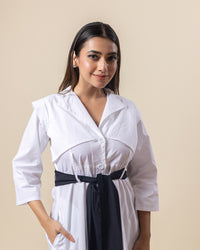 White Lapel City Dress