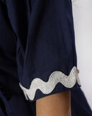 Navy Silhouette Cotton Top