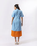 Contrast Play Midi Dress