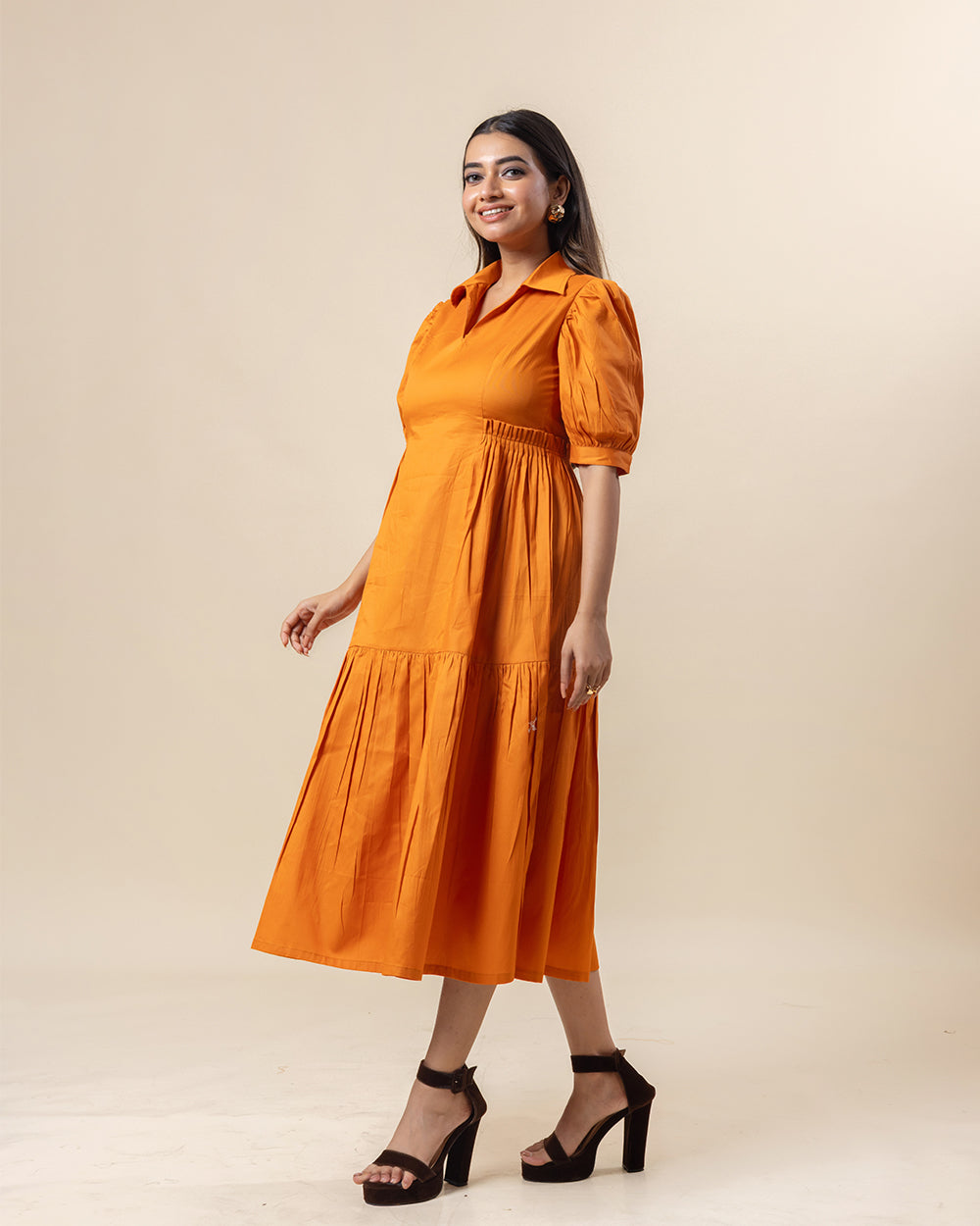 Rust Grace Midi Dress