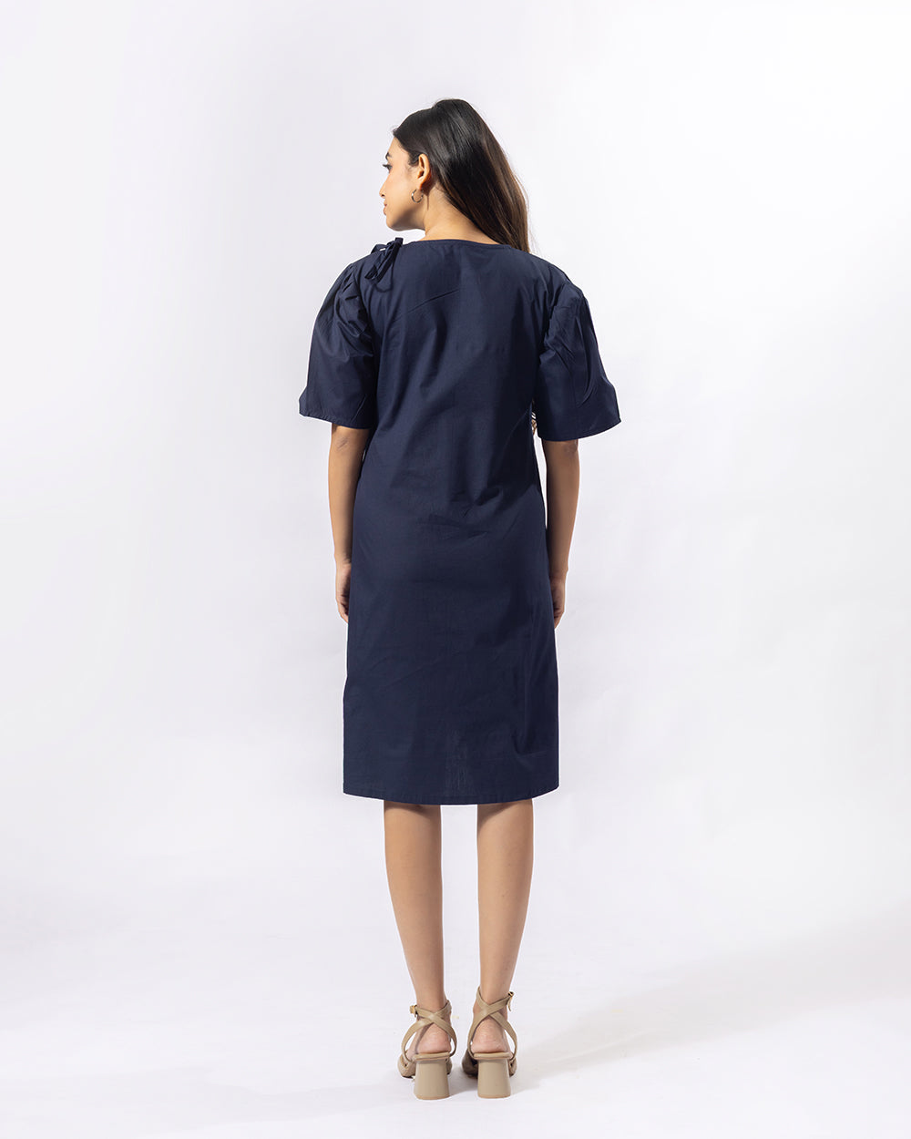 Navy Sleek Knee Dress