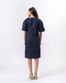 Navy Sleek Knee Dress