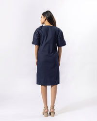 Navy Sleek Knee Dress