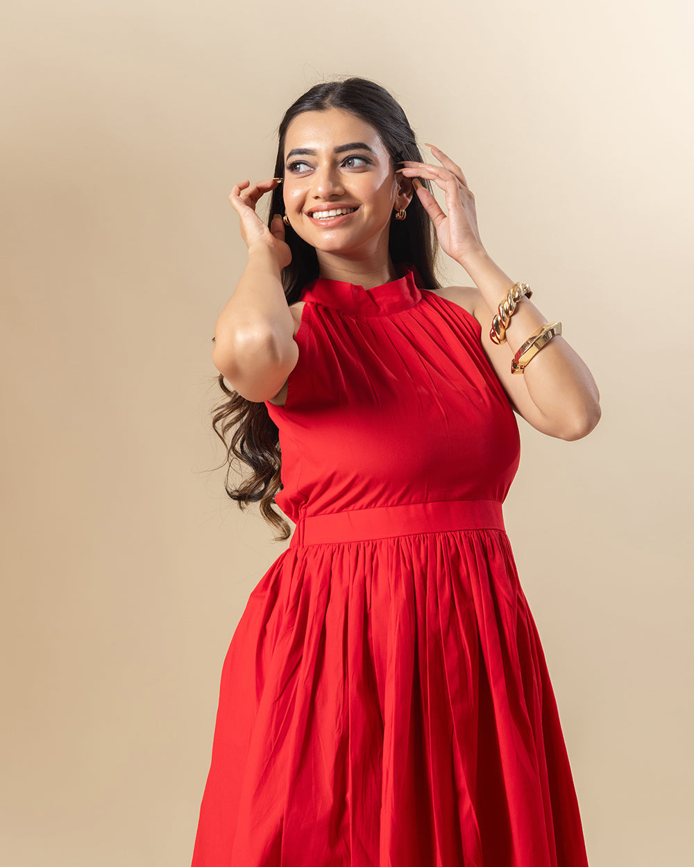 Red Zing Halter Dress