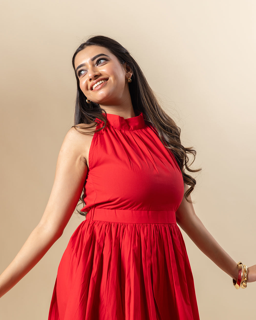 Red Zing Halter Dress