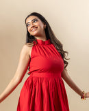 Red Zing Halter Dress