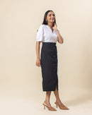 Monochrome Glow Midi Dress