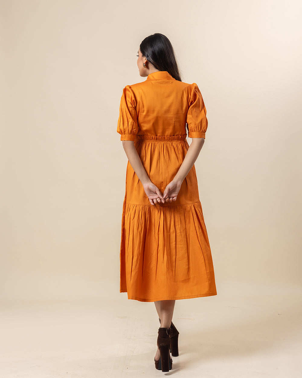 Rust Grace Midi Dress
