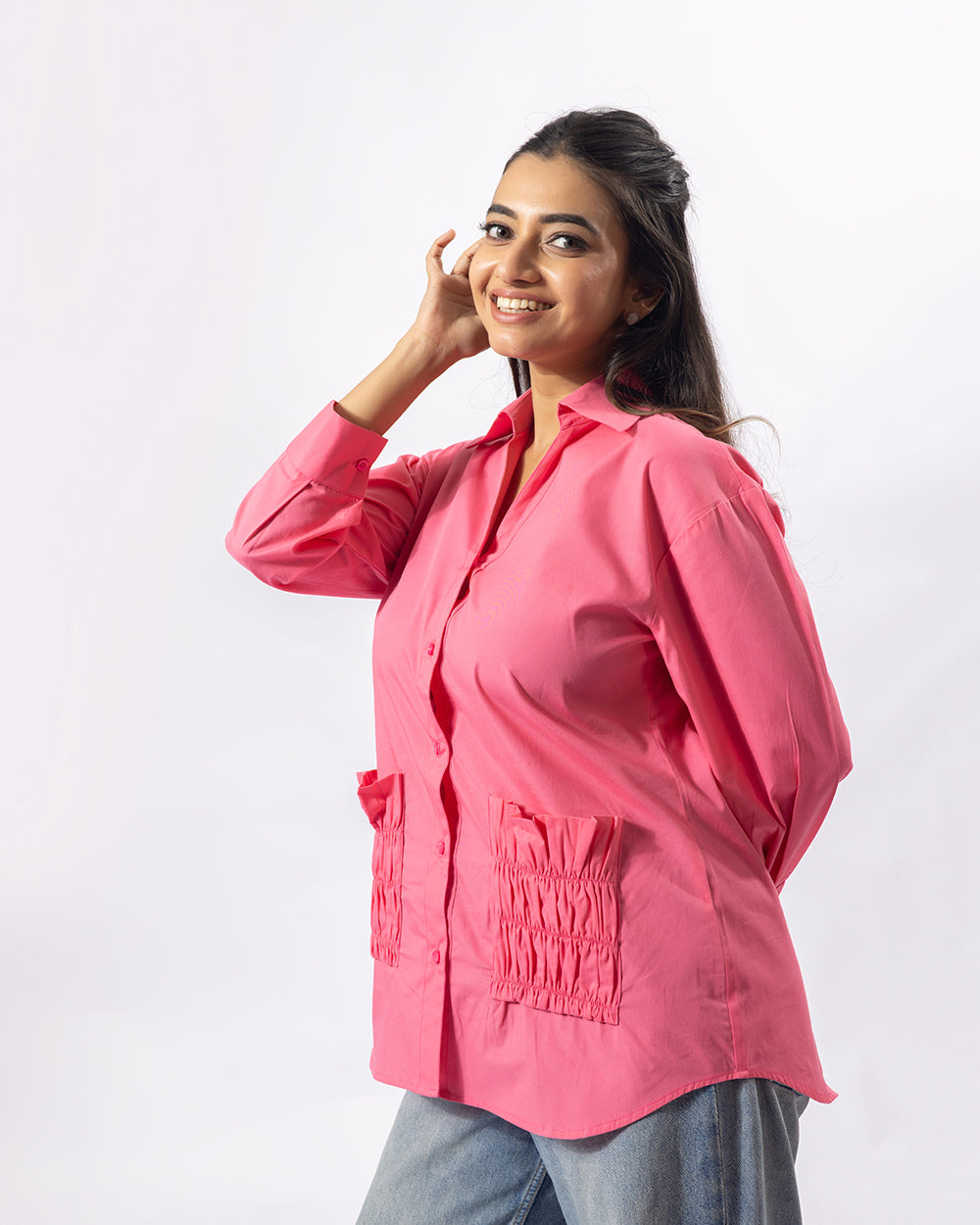 Rosé Swag Cotton Shirt