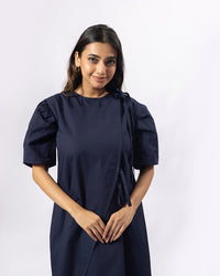 Navy Sleek Knee Dress