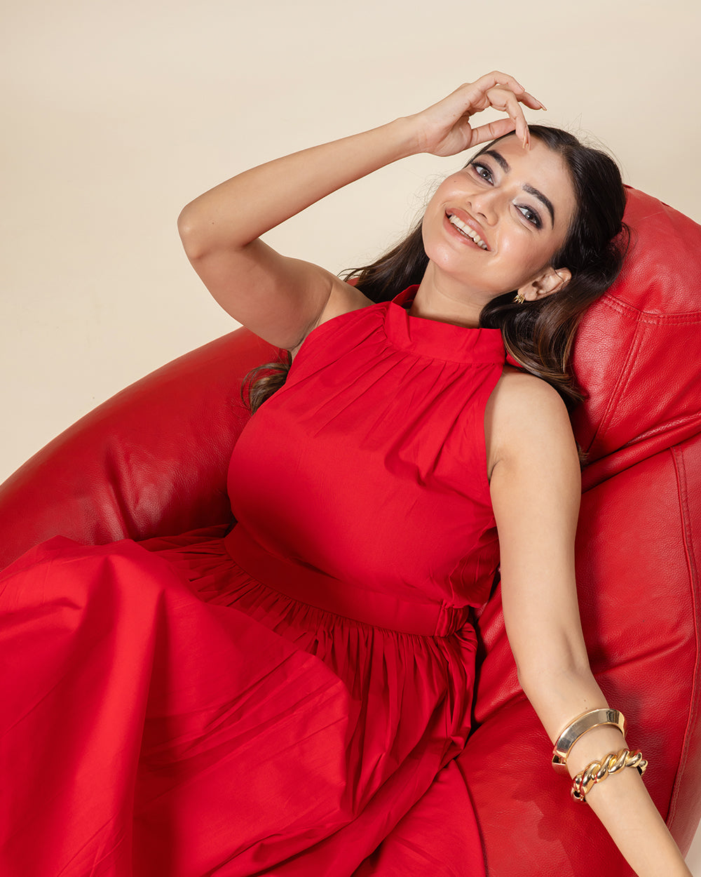 Red Zing Halter Dress