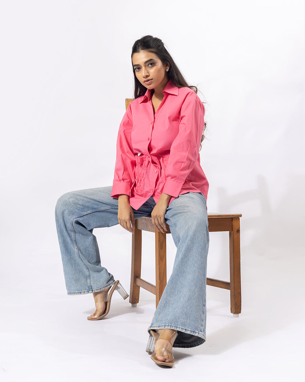 Rosé Swag Cotton Shirt