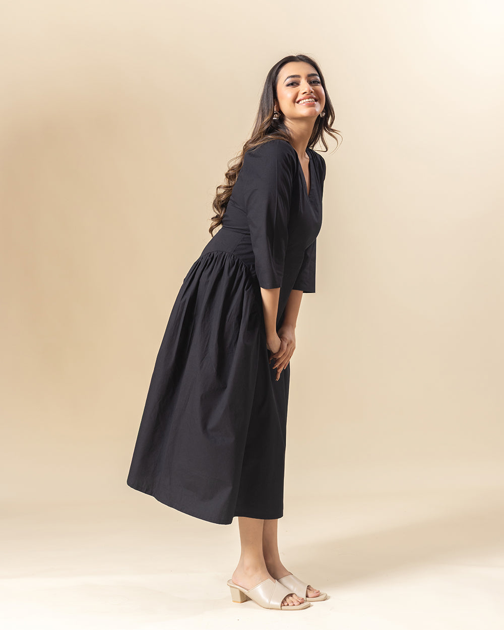 Noir Chill Midi Dress