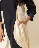 Monochrome Allure Midi Dress