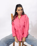 Rosé Swag Cotton Shirt