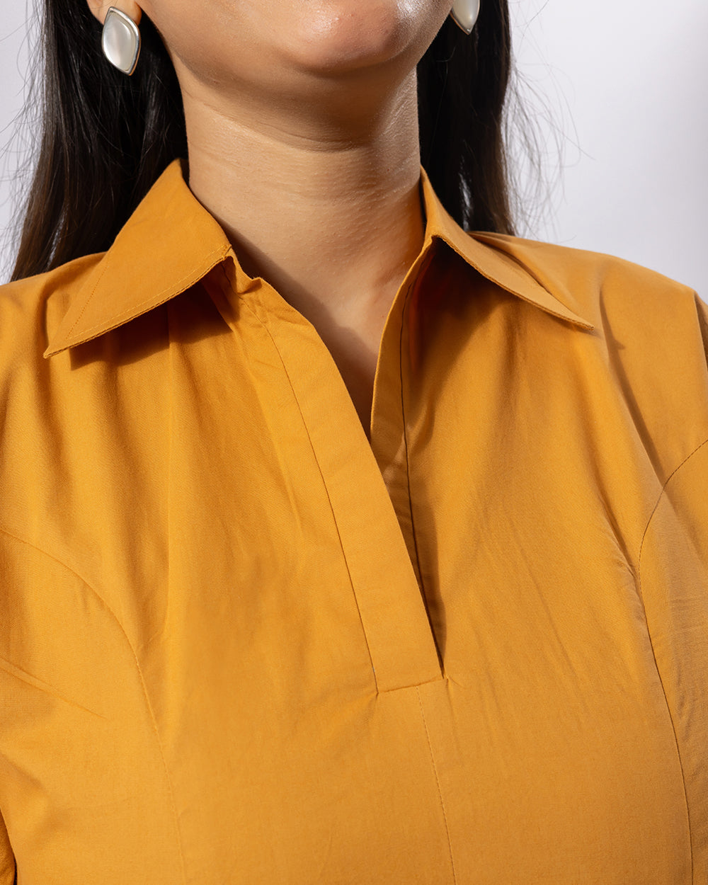 Mustard Balloon Mini Dress