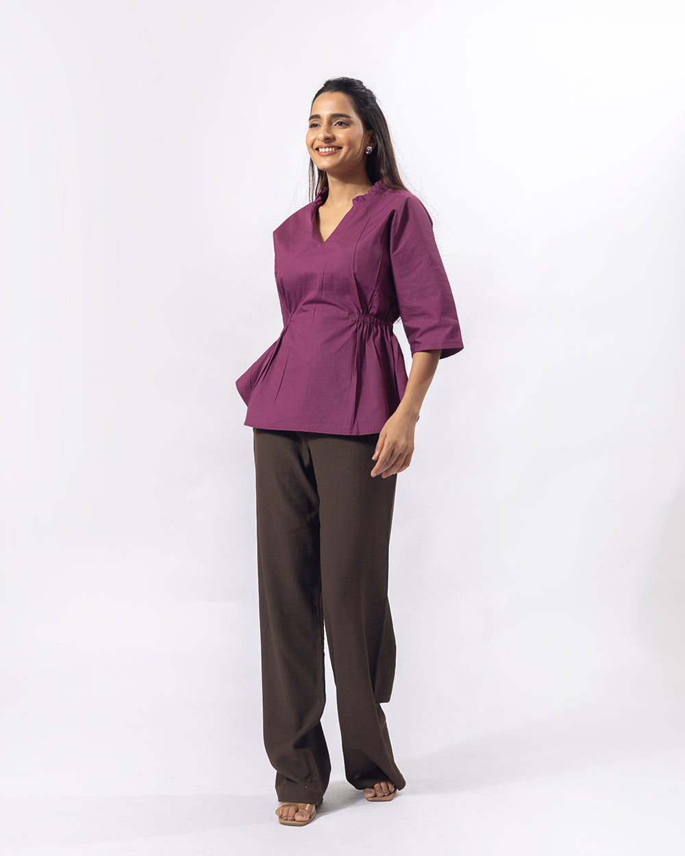 Magenta Spark Ruffle Top