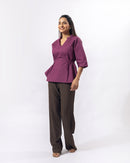 Magenta Spark Ruffle Top