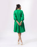 Green Notch Structured Dress